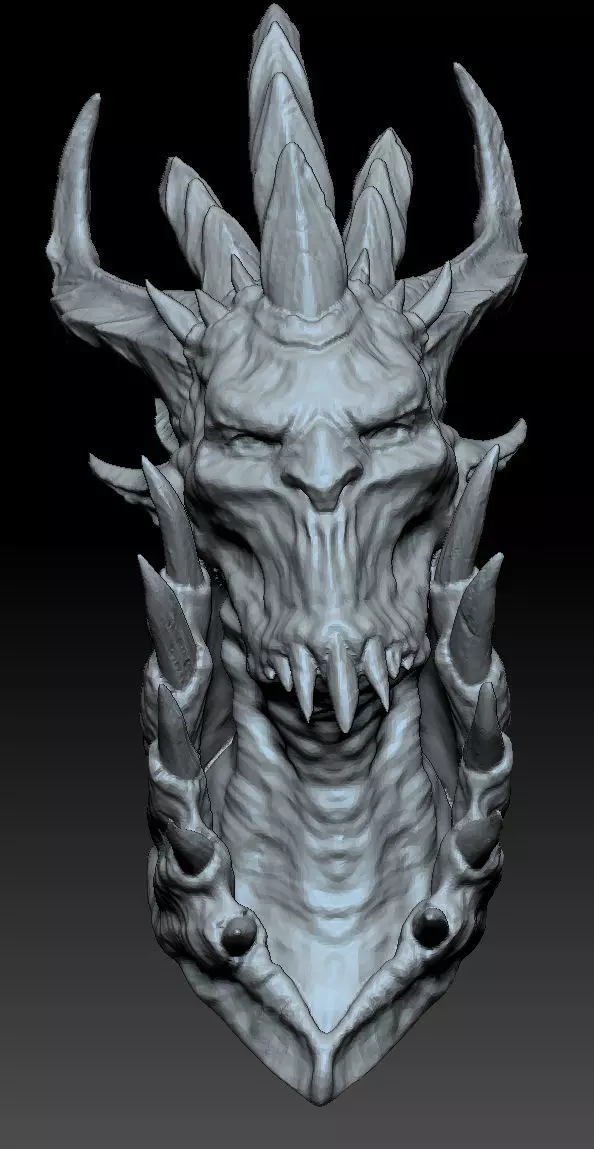 Demon bust 3D model_0
