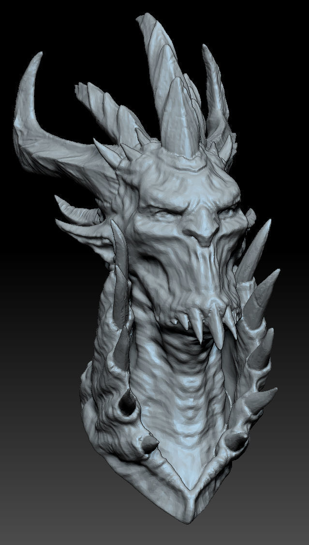 Demon bust 3D model_3