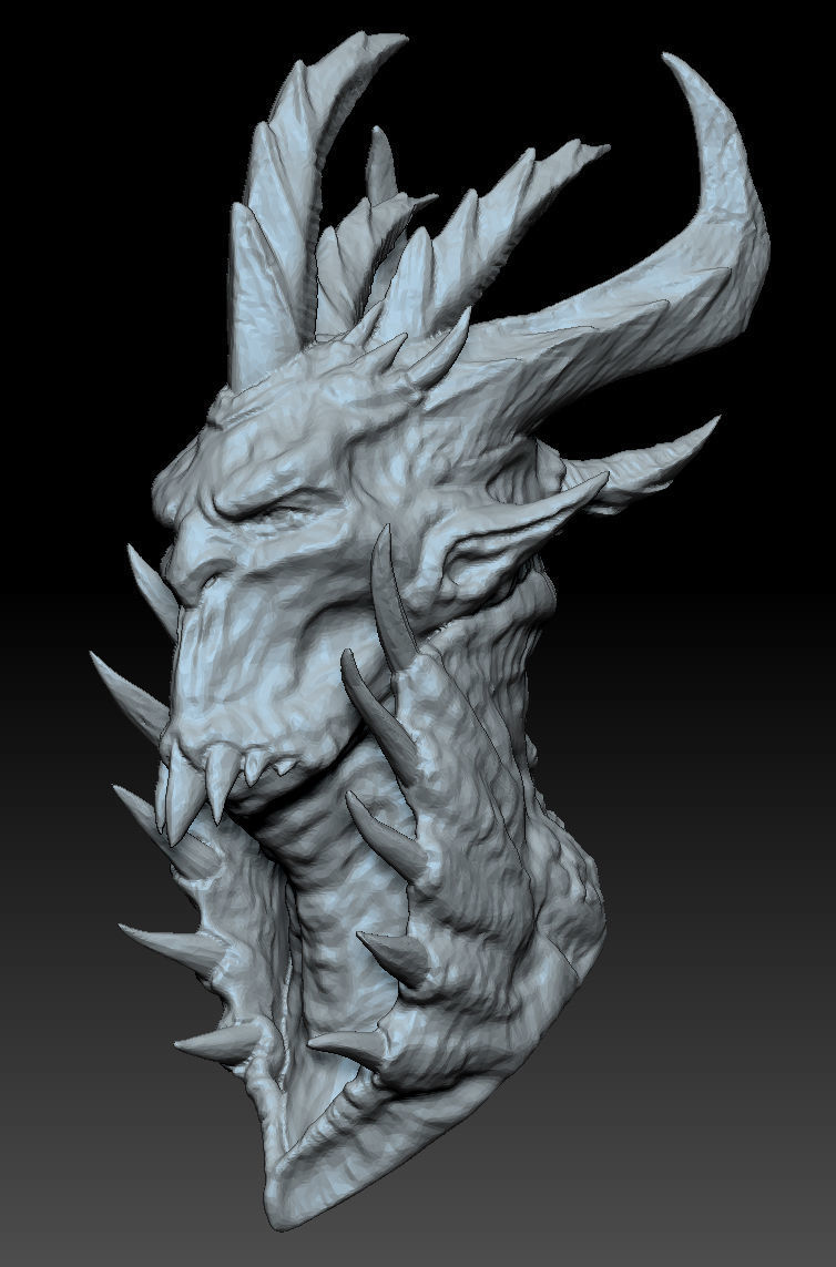 Demon bust 3D model_2