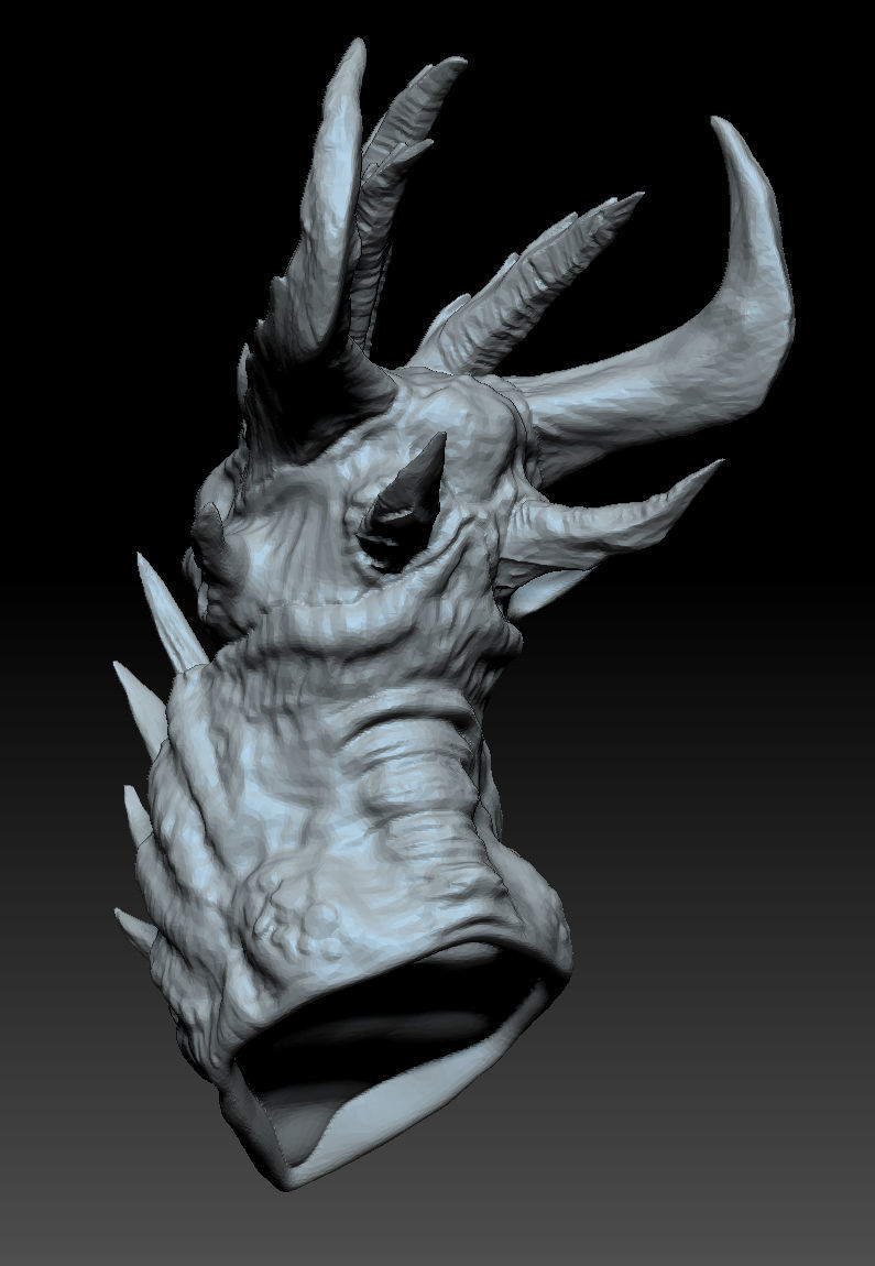 Demon bust 3D model_1