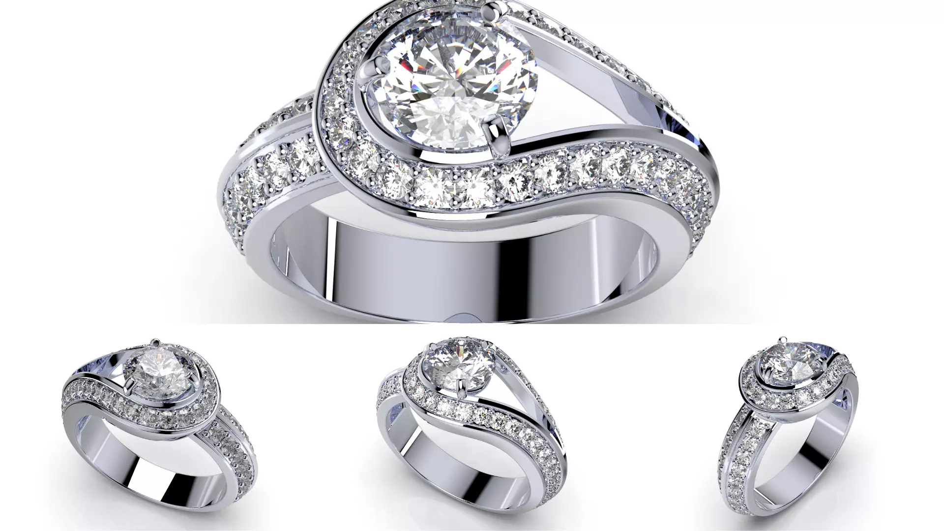 CC112- Women Classic Ring  Design With All Files 3D Model Collection_0