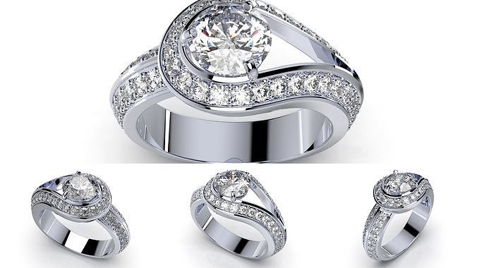 CC112- Women Classic Ring  Design With All Files 3D Model Collection