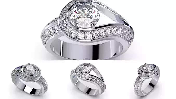 CC112- Women Classic Ring  Design With All Files 3D Model Collection
