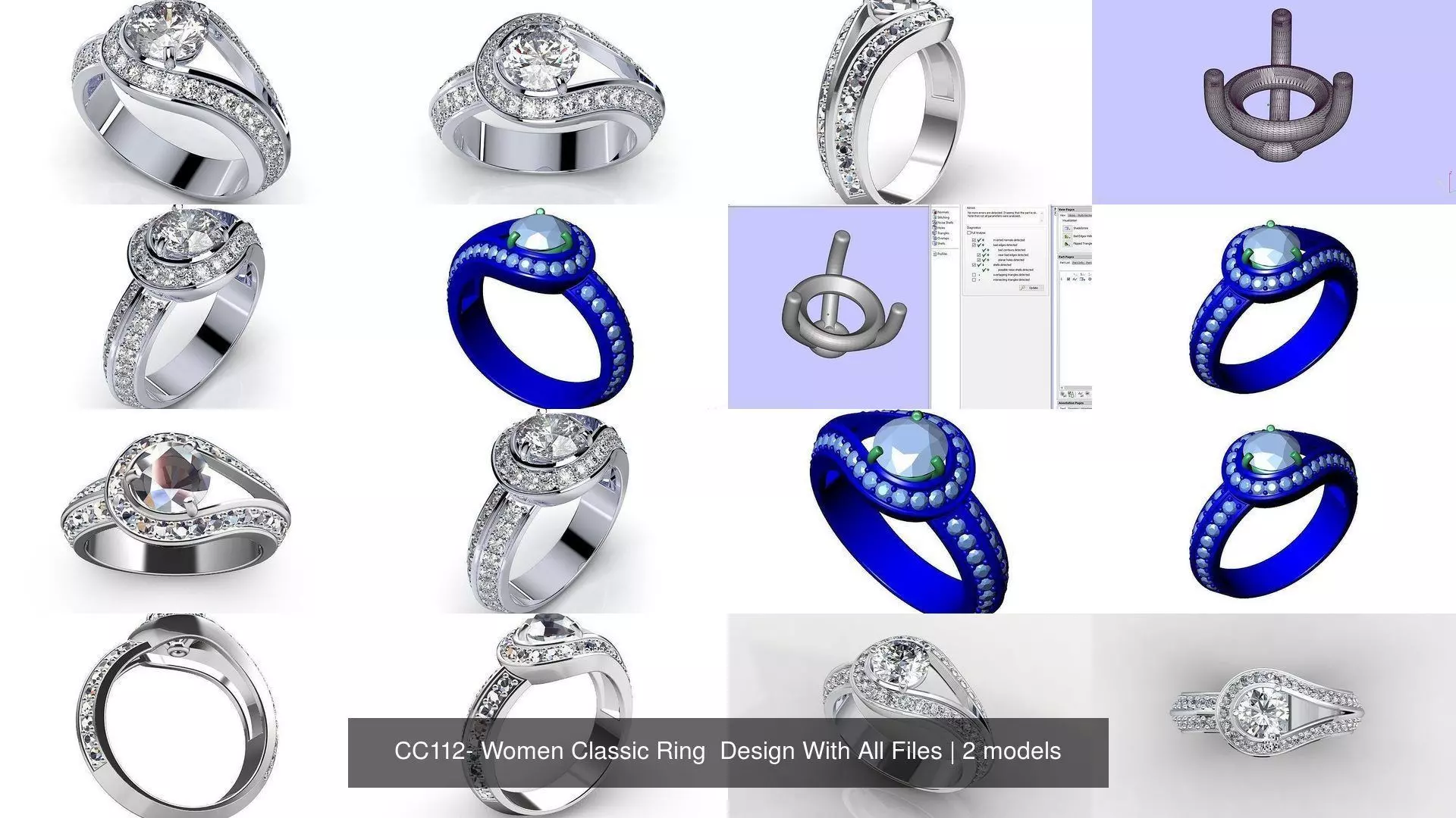 CC112- Women Classic Ring  Design With All Files 3D Model Collection_1