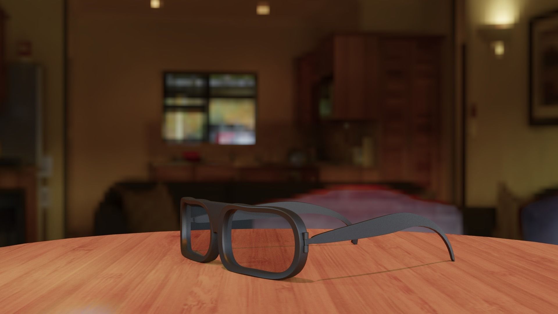 glasses pair of on table 3D model_2