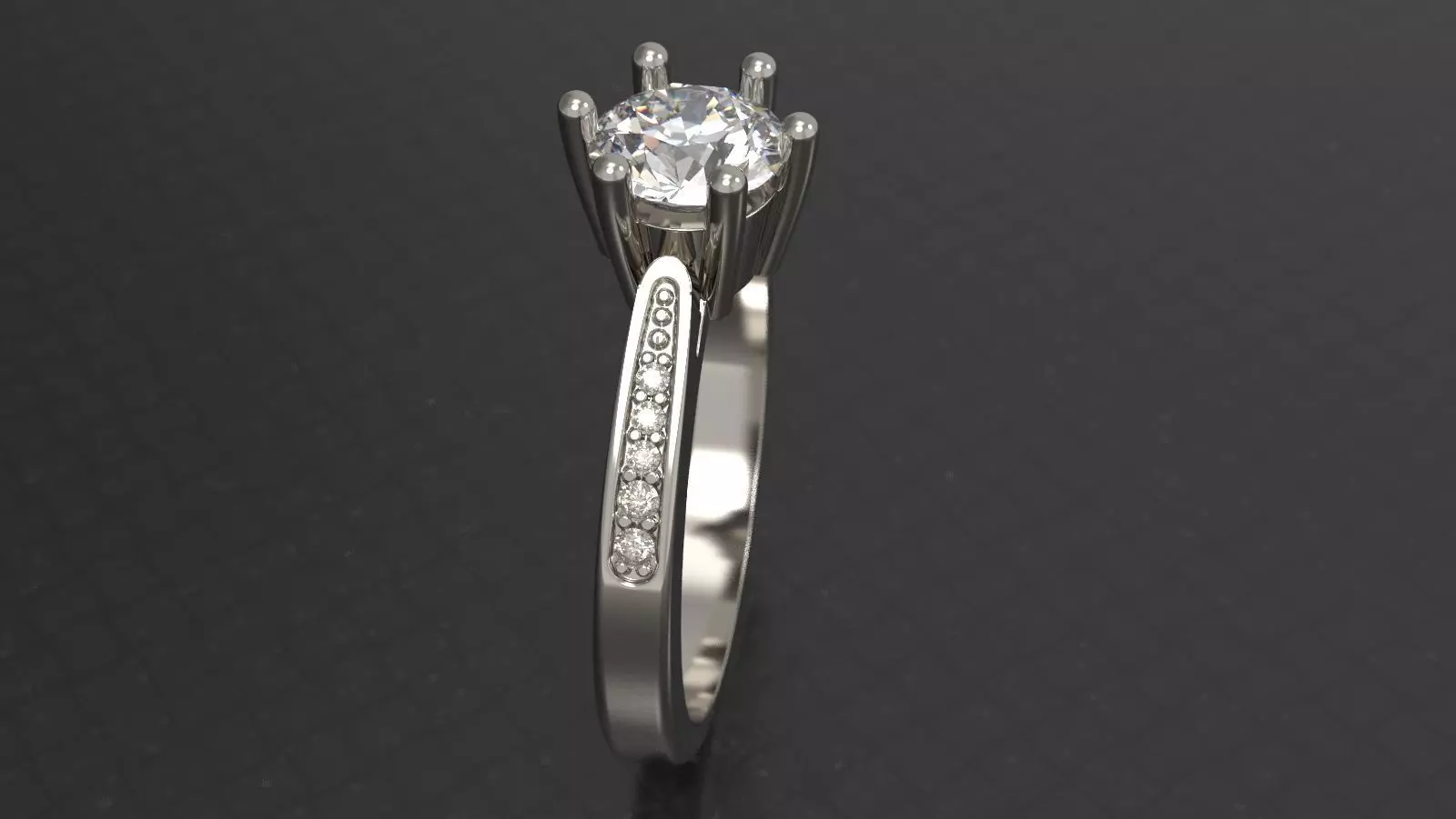 Engagement diamond ring for 3D print 3D print model_0