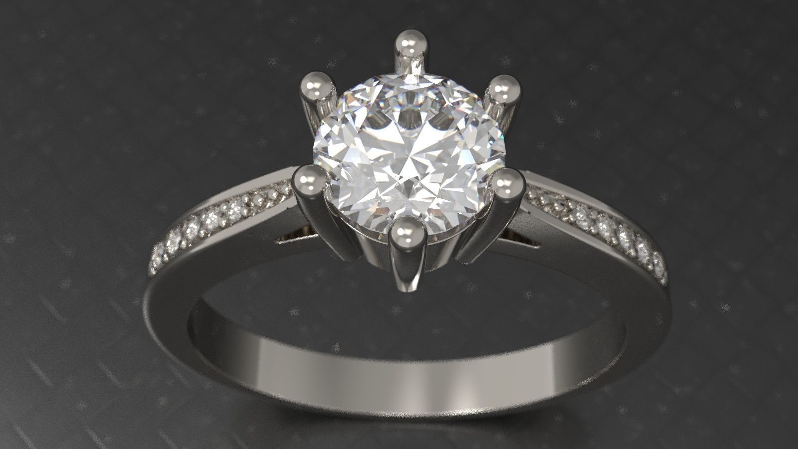 Engagement diamond ring for 3D print 3D print model_2