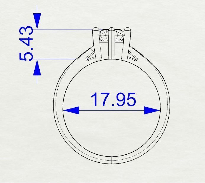 Engagement diamond ring for 3D print 3D print model_9