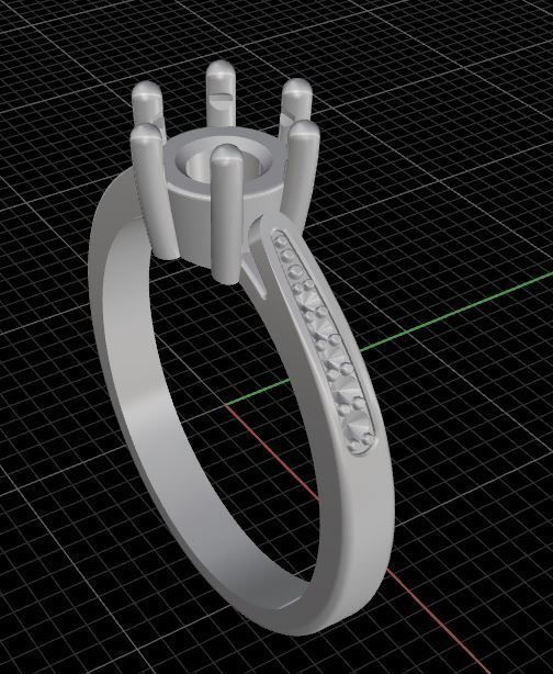 Engagement diamond ring for 3D print 3D print model_6