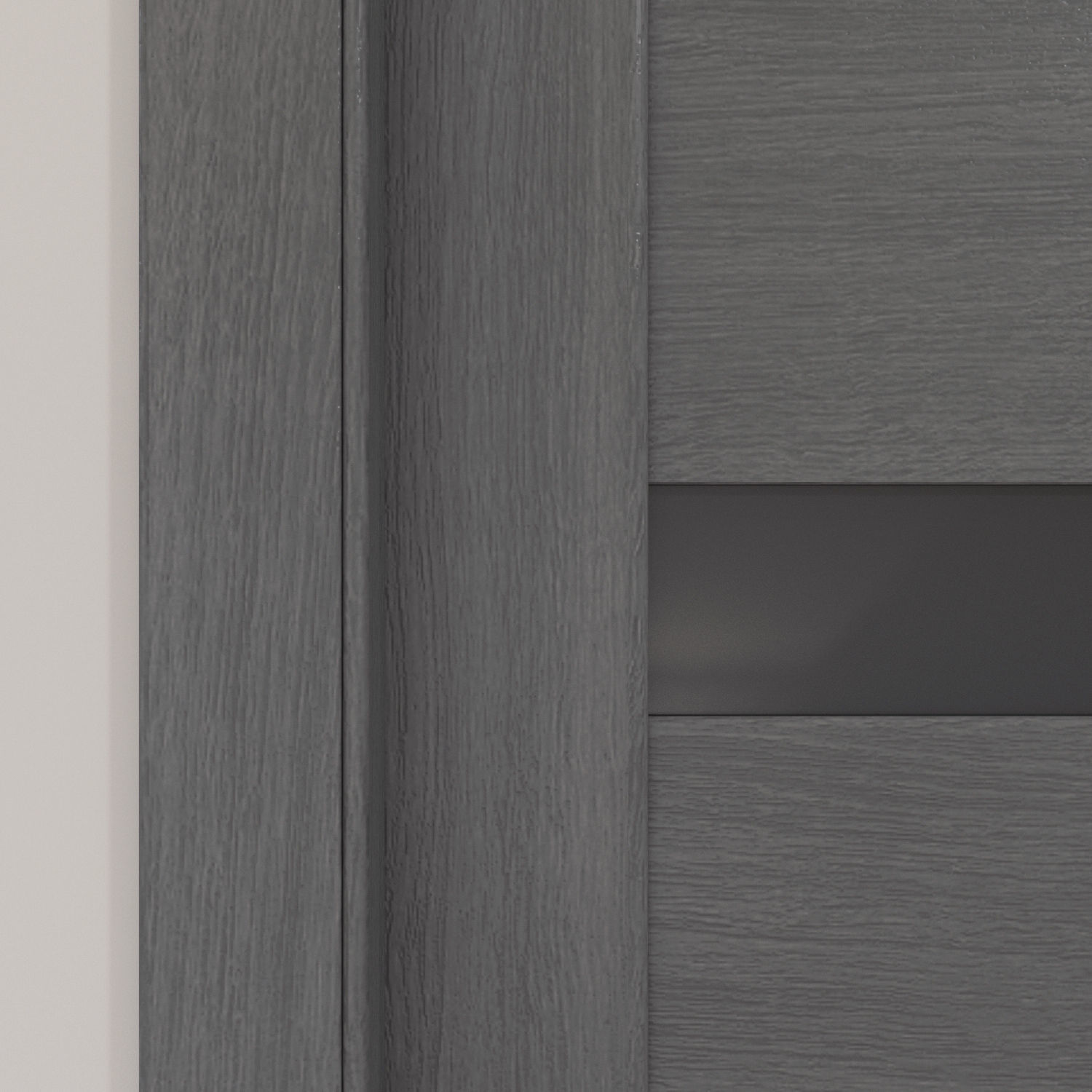 Interior door in gray oak with gray glass inserts 3D model_1