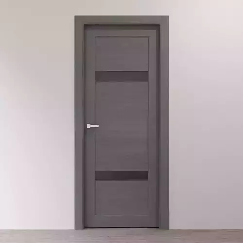 Interior door in gray oak with gray glass inserts