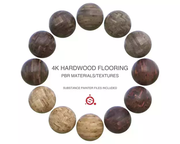 12 Pack hardwood flooring 4K materials pack - multiple patterns 