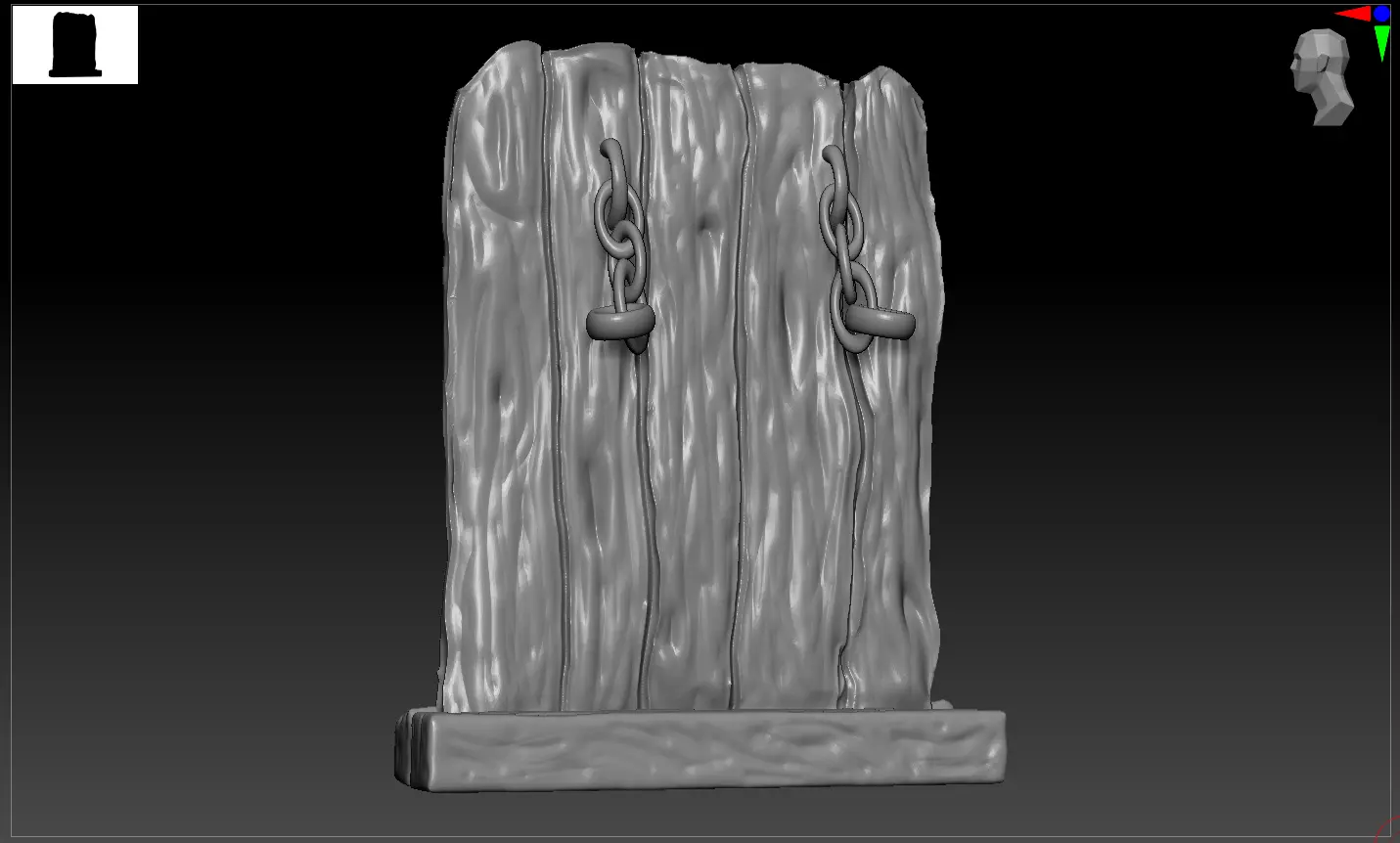 Wood Torture Wall 3D model_0
