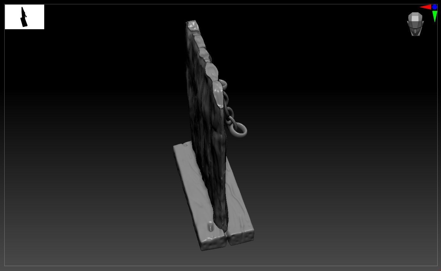 Wood Torture Wall 3D model_4