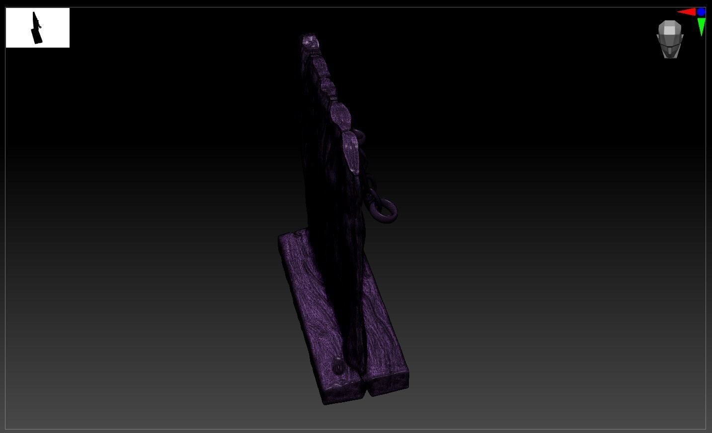 Wood Torture Wall 3D model_5