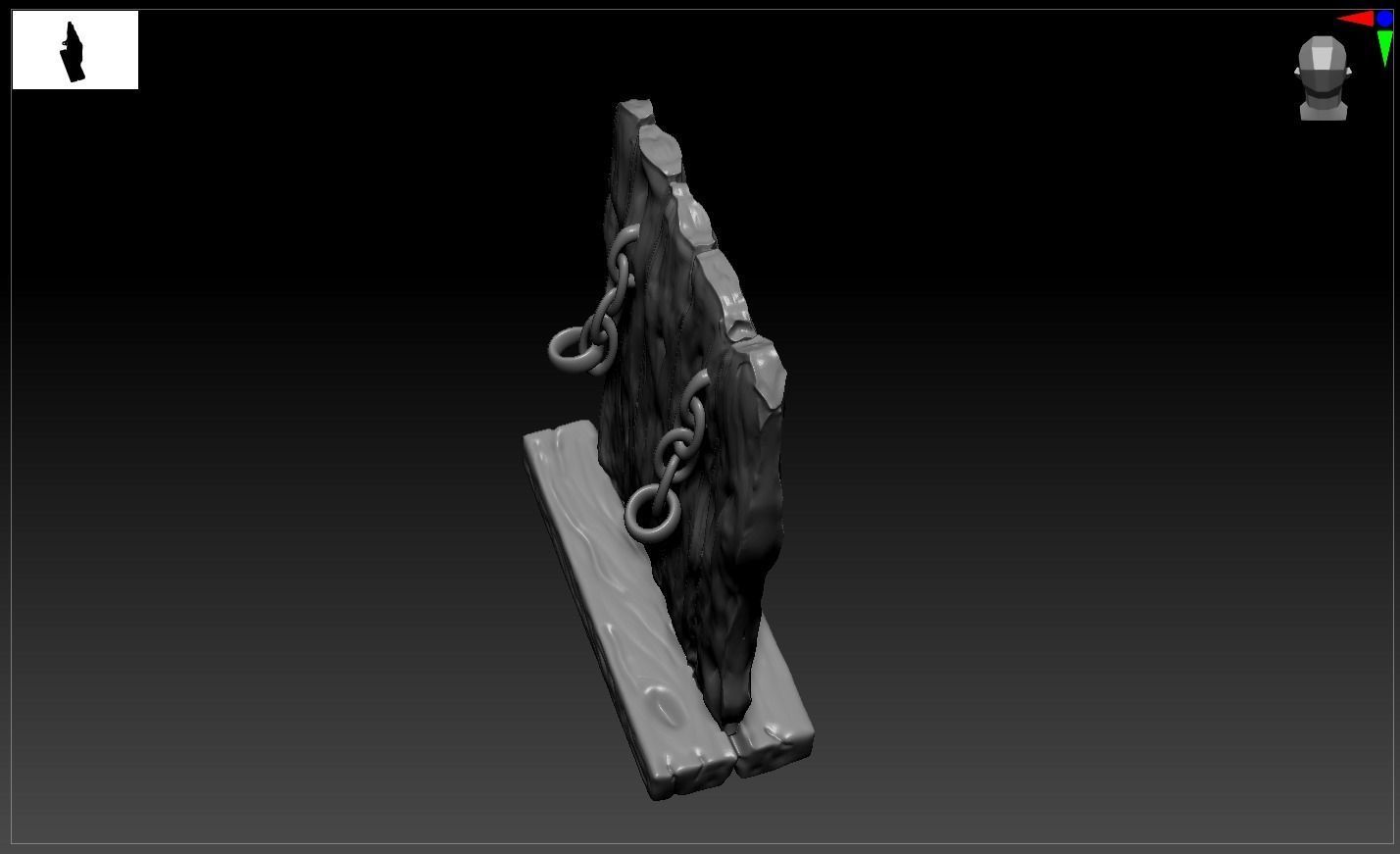 Wood Torture Wall 3D model_6
