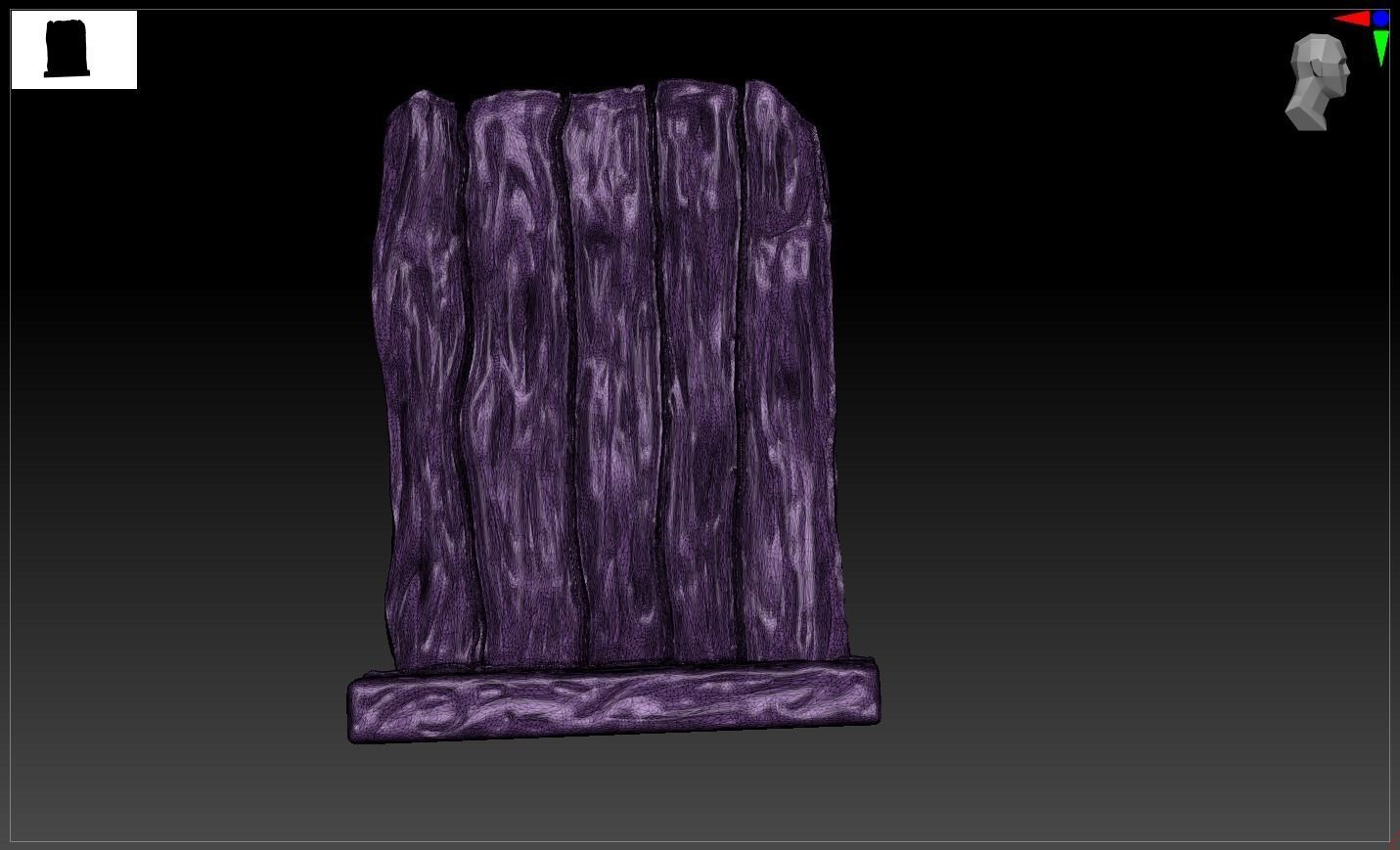 Wood Torture Wall 3D model_3