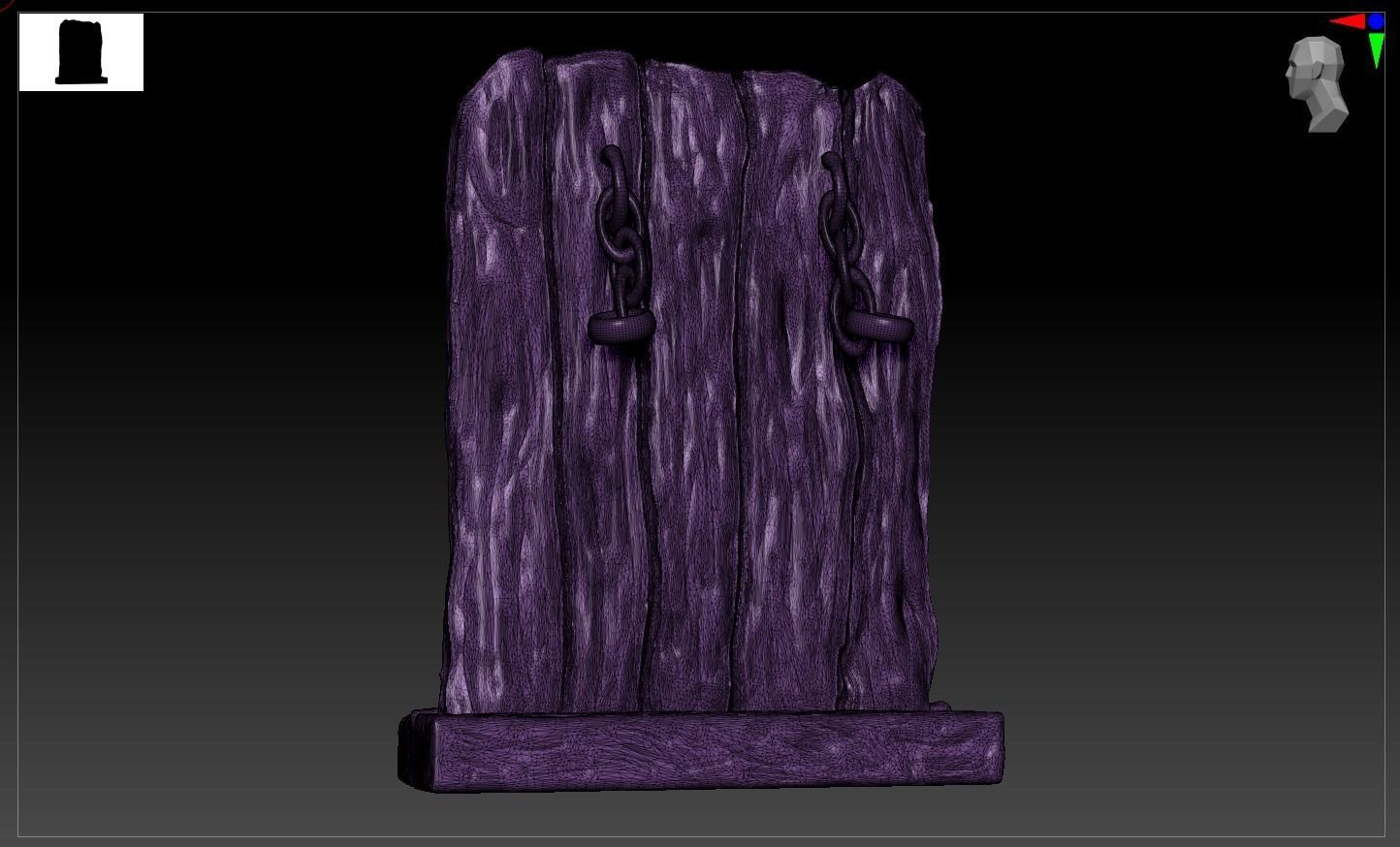 Wood Torture Wall 3D model_1