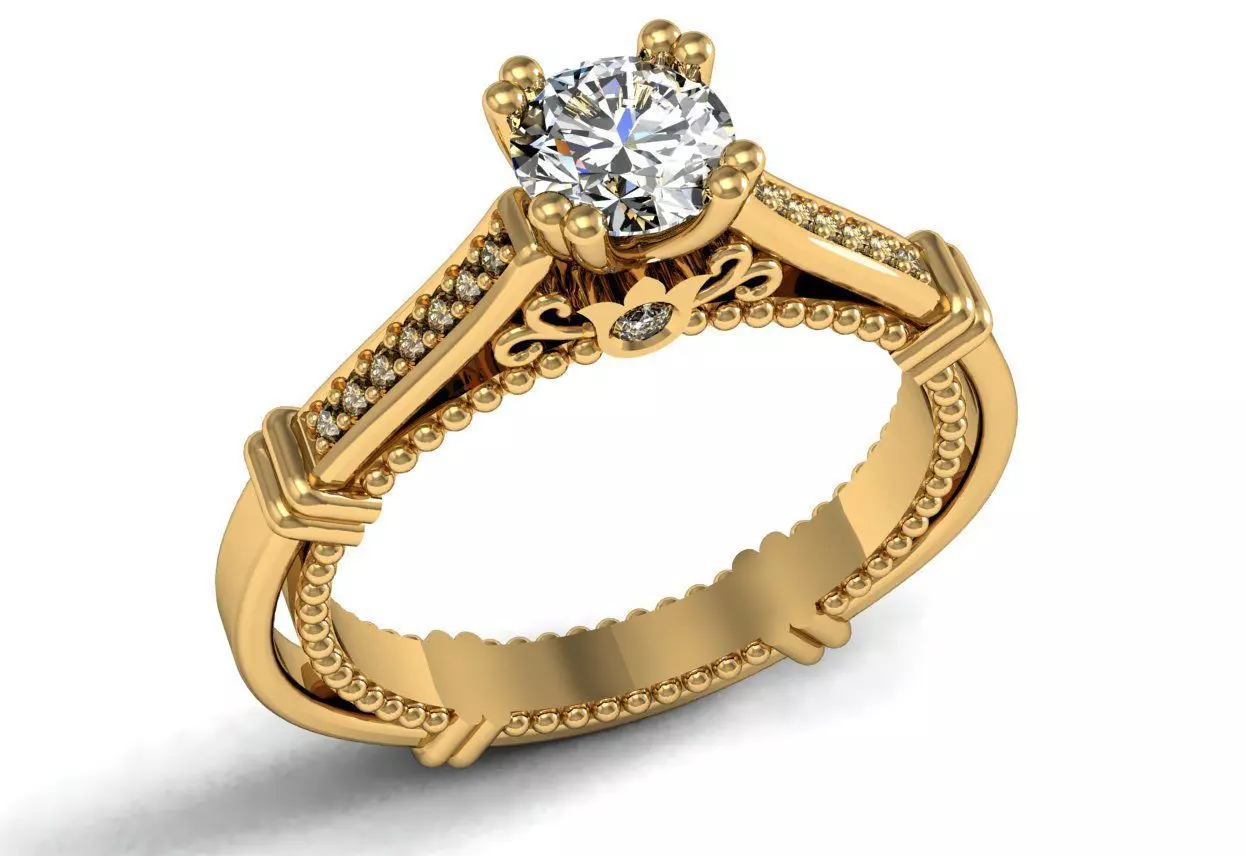 Engagement ring 3D model 3D print model_0