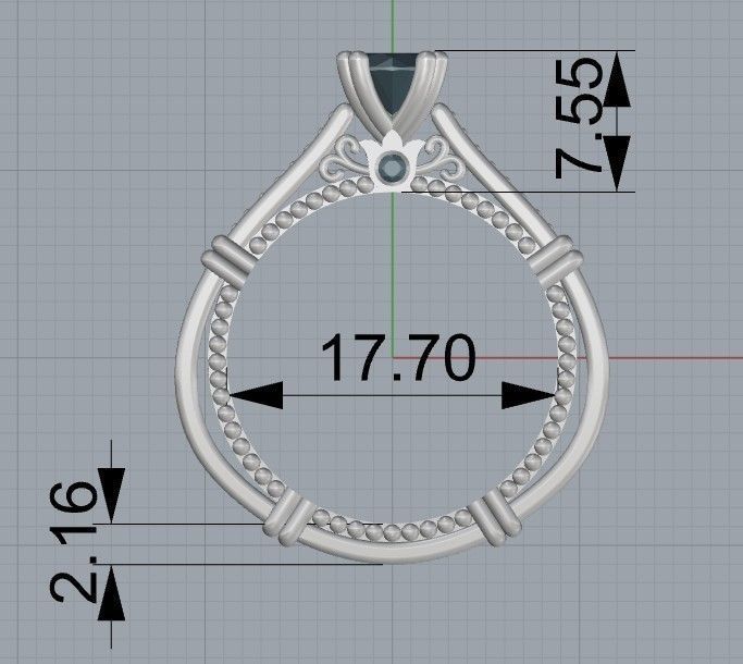 Engagement ring 3D model 3D print model_3