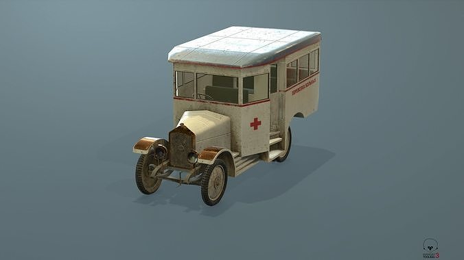 AMO Bus Ambulance Low-poly 3D model