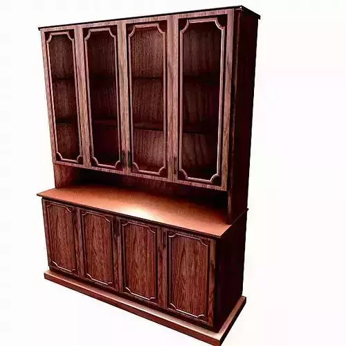 Buffet wooden cabinet with glass doors