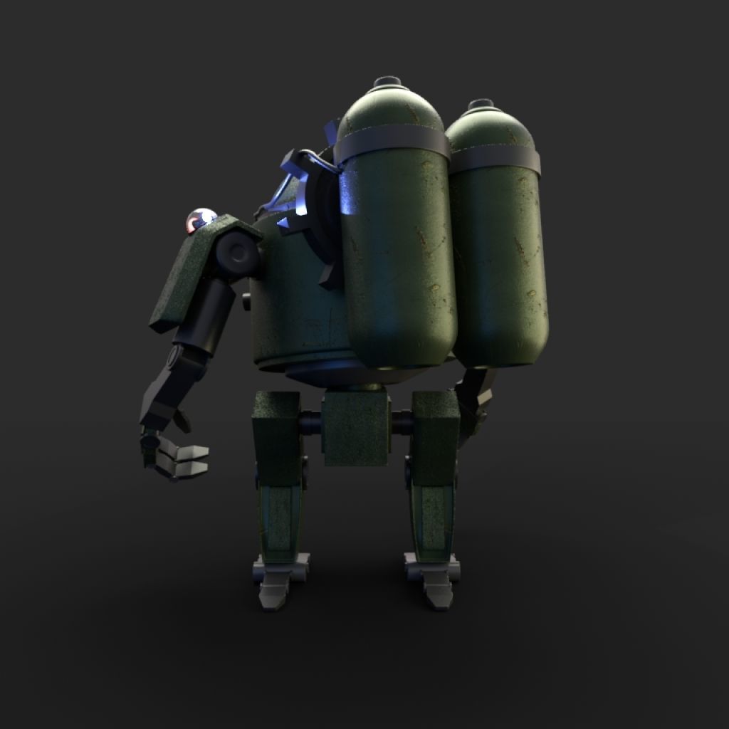 Robot steampunk style 3D model_2