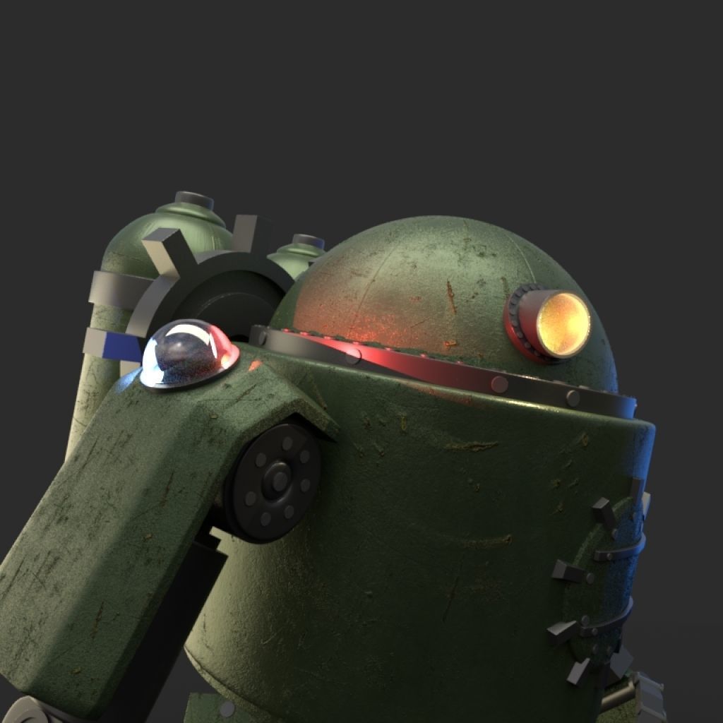 Robot steampunk style 3D model_6