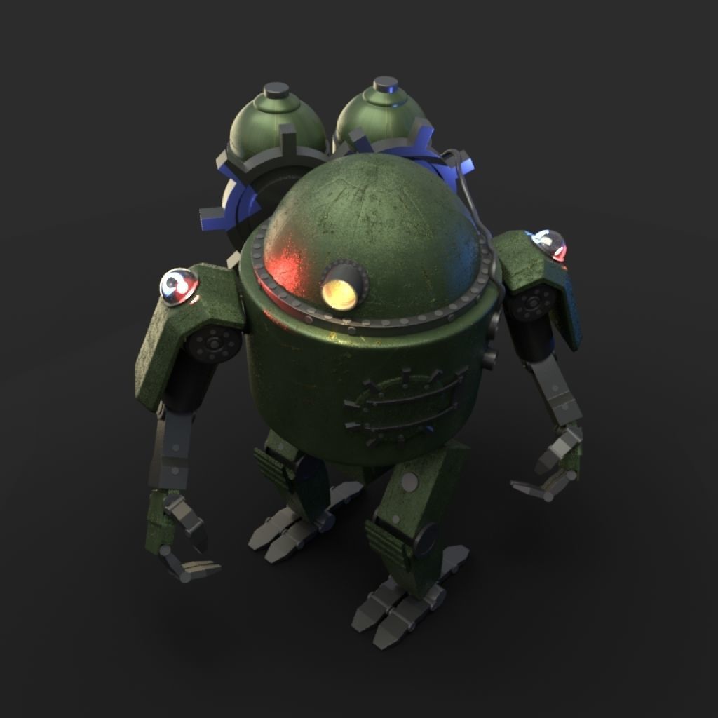 Robot steampunk style 3D model_4