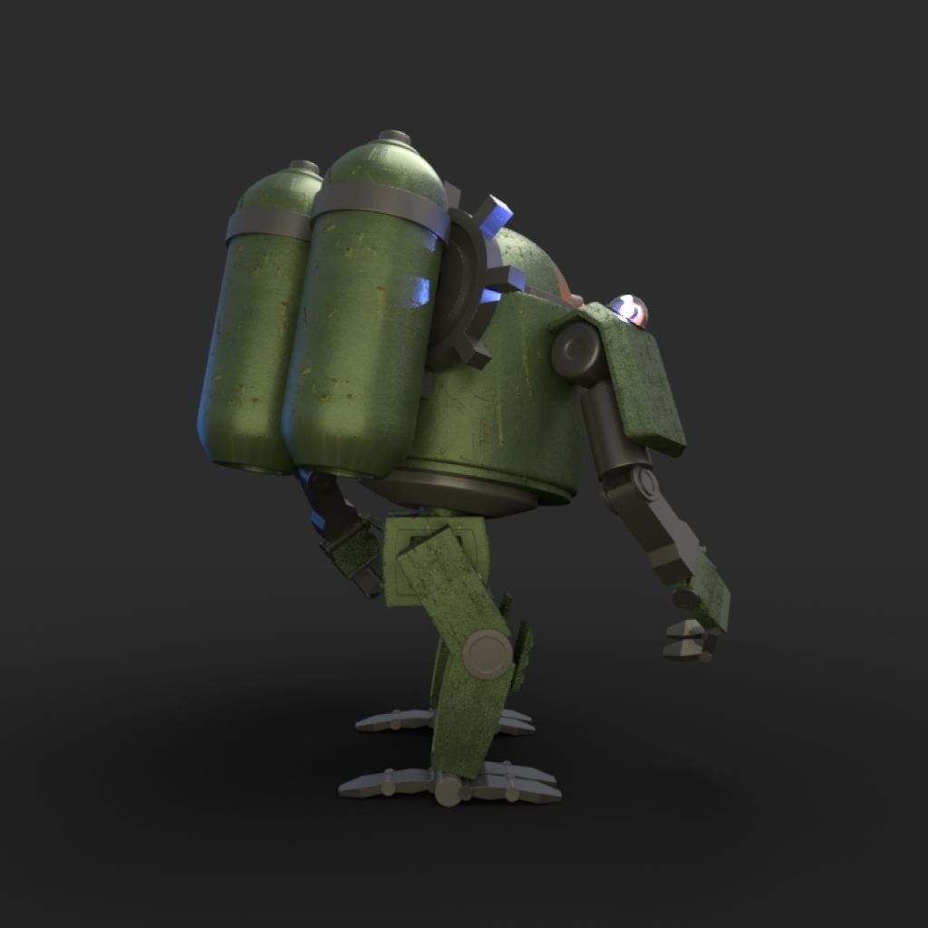 Robot steampunk style 3D model_3