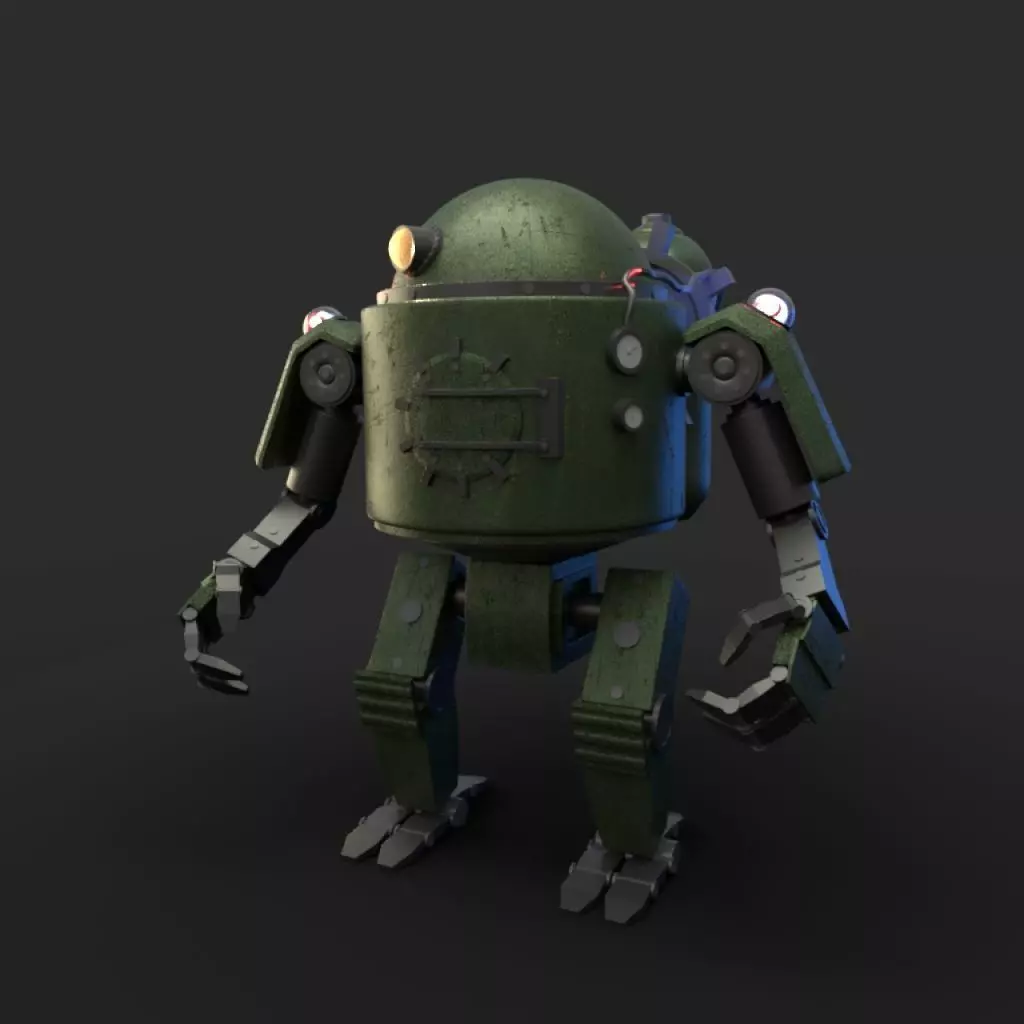 Robot steampunk style 3D model_0
