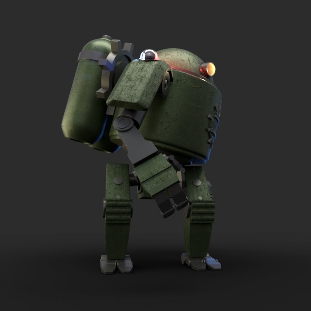 Robot steampunk style 3D model_5