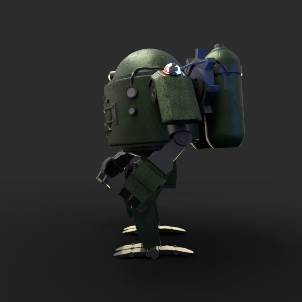 Robot steampunk style 3D model_1