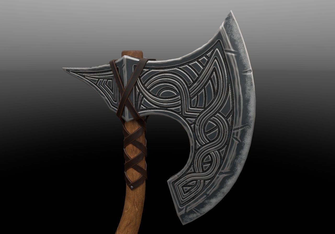 Axe game-ready Low-poly 3D model_4