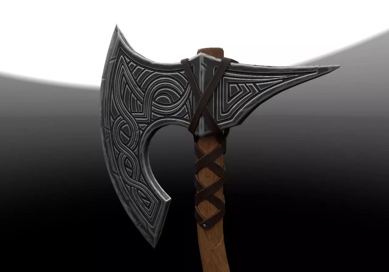 Axe game-ready Low-poly 3D model_0