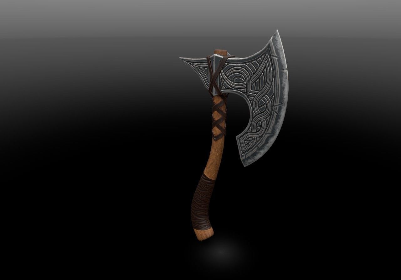 Axe game-ready Low-poly 3D model_2