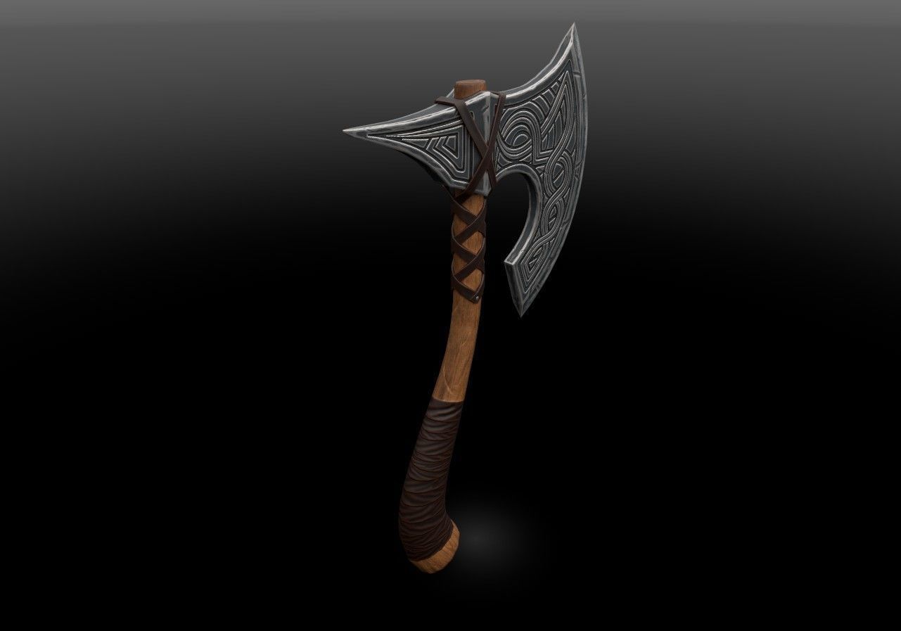 Axe game-ready Low-poly 3D model_3
