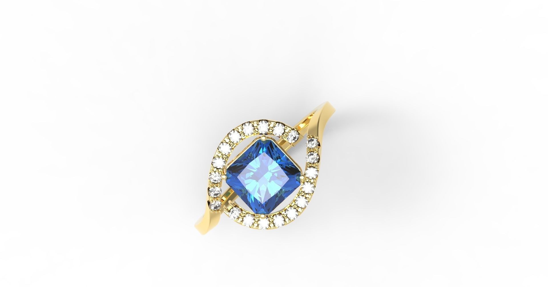 S-Ring with stones 3D print model_9