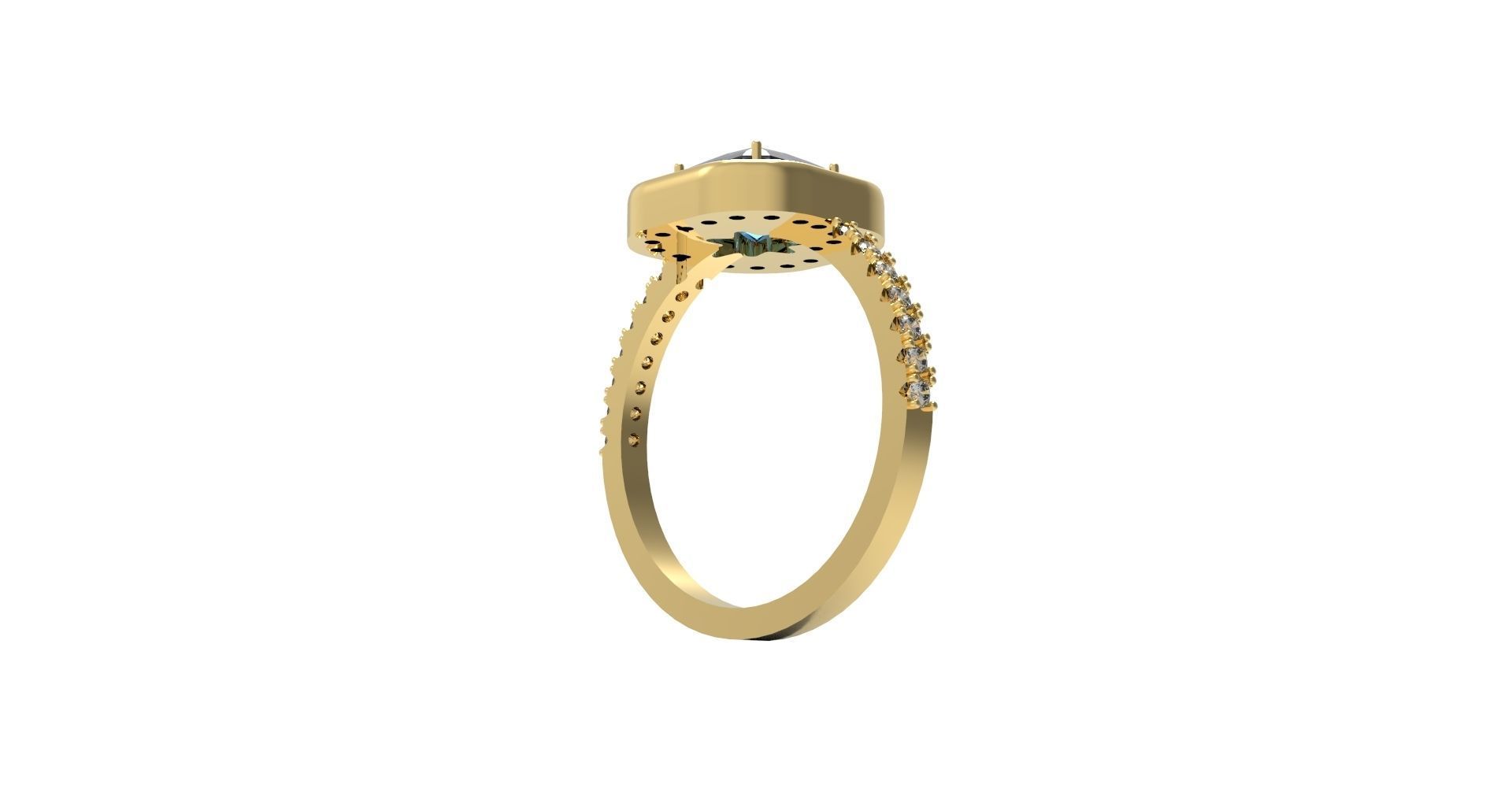 Engagement Ring 3D print model_7
