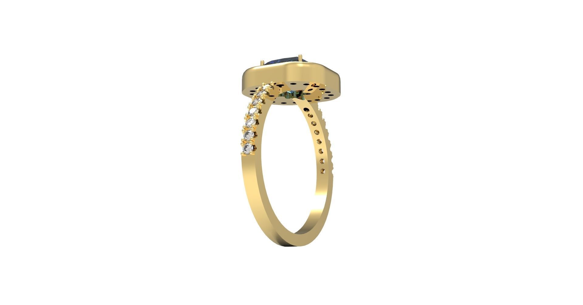Engagement Ring 3D print model_8