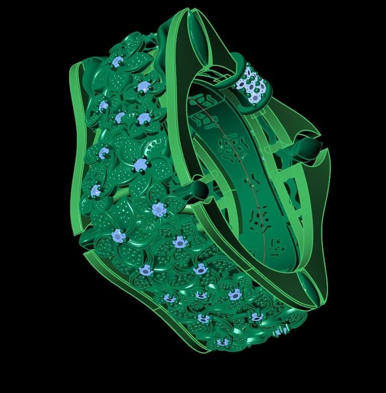 ring with flowers 3D print model_27