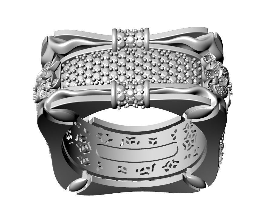 ring with flowers 3D print model_35