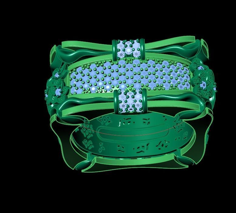 ring with flowers 3D print model_25