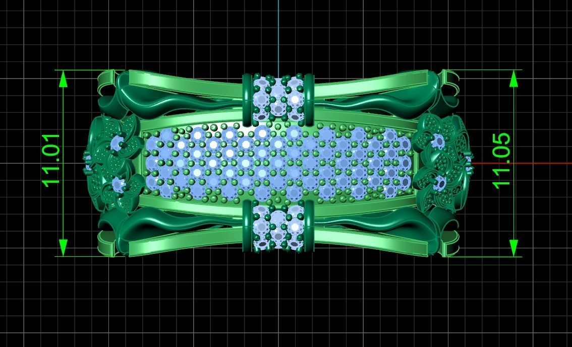 ring with flowers 3D print model_24