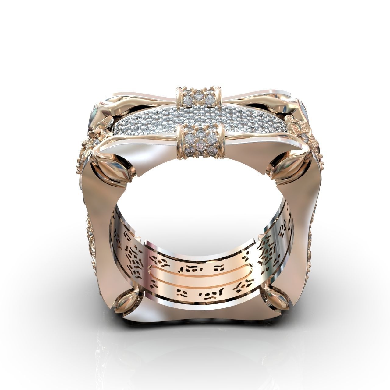 ring with flowers 3D print model_11