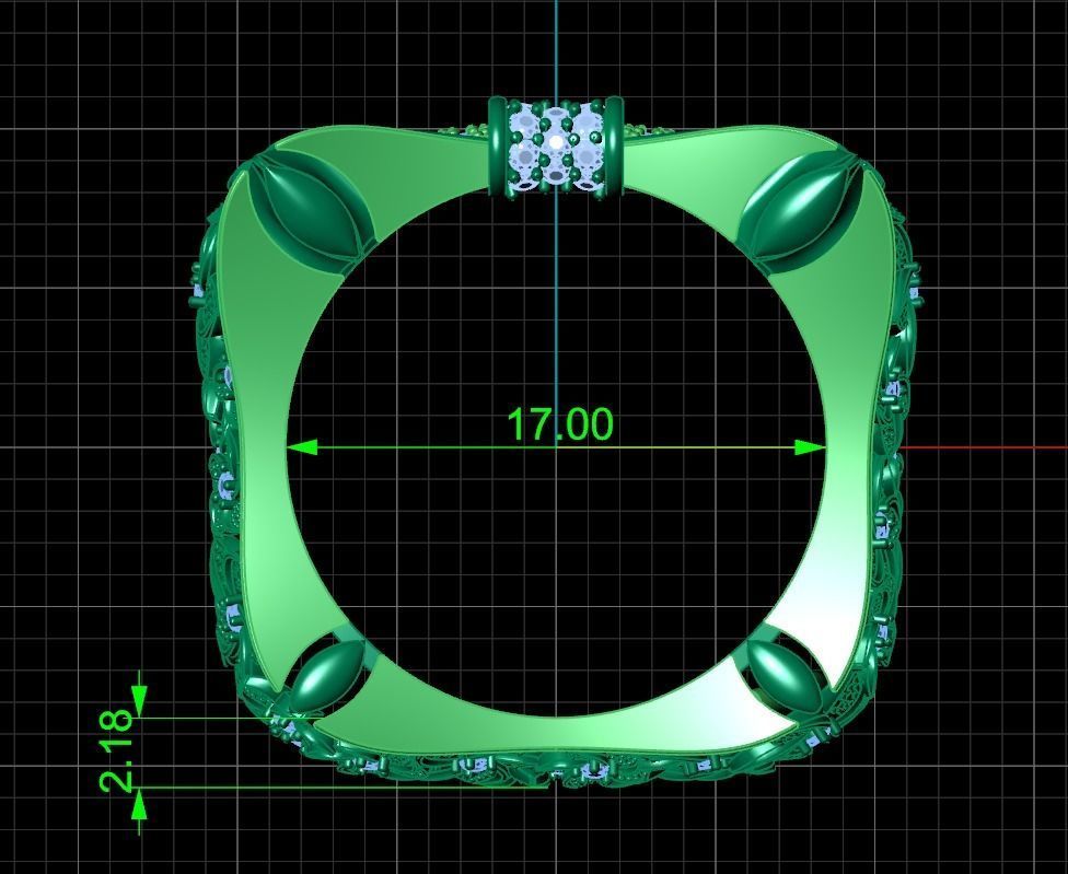 ring with flowers 3D print model_23