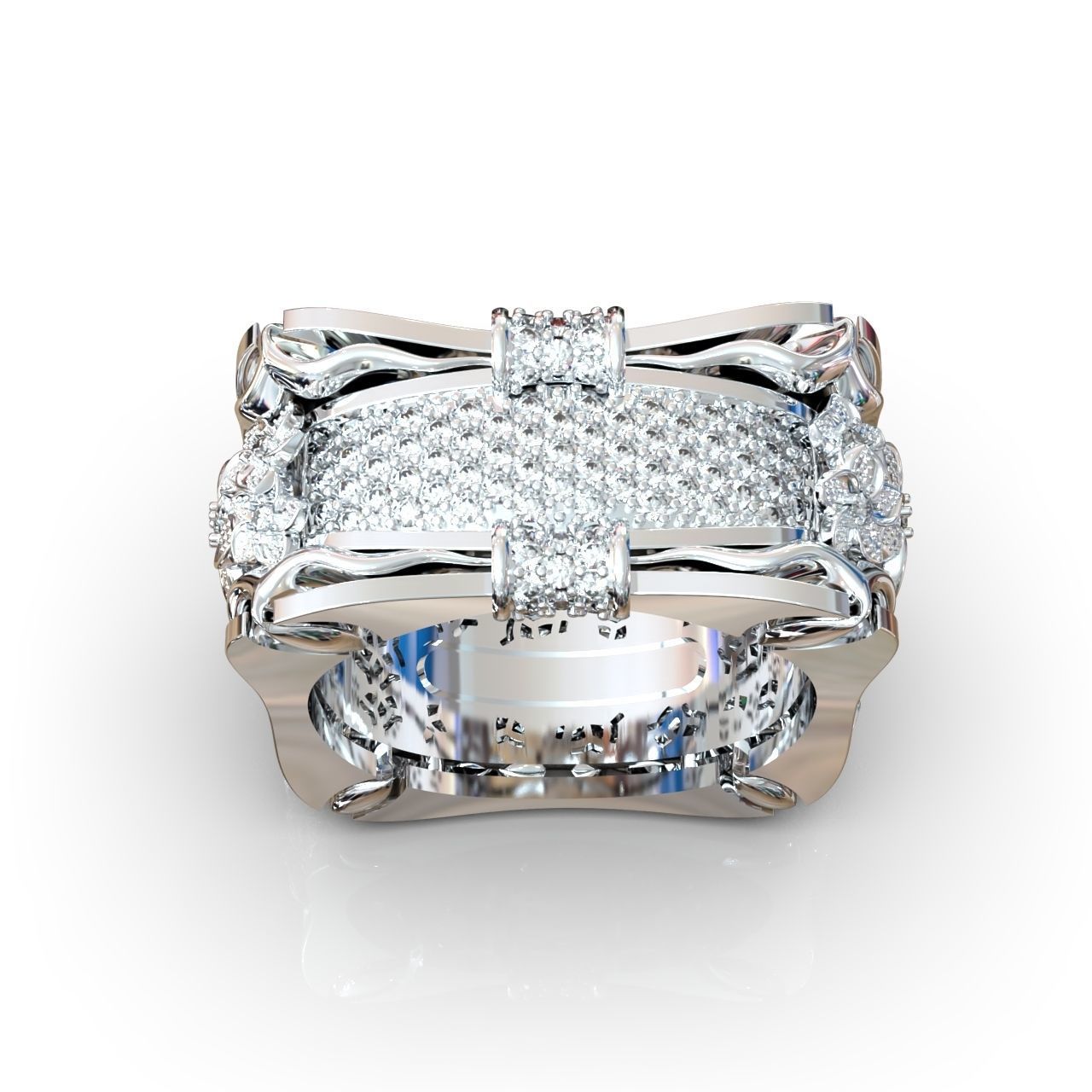 ring with flowers 3D print model_18