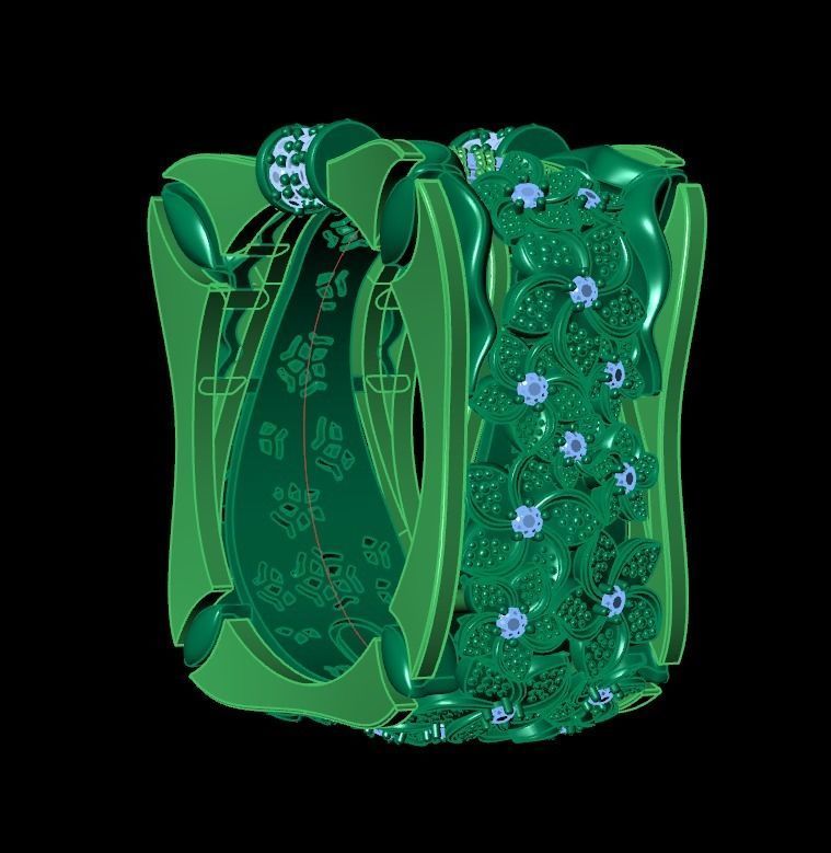 ring with flowers 3D print model_28