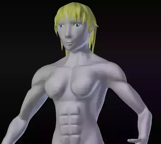Woman 3D female nude with blonde hair