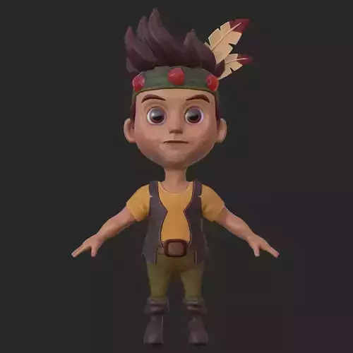 3D Character Indian Boy Chibi style